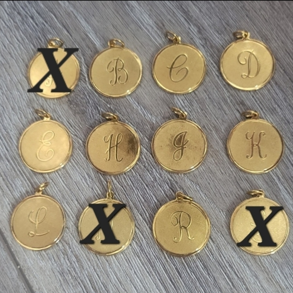 Moon & Lola Medium Dalton Gold Toned Initial Pendant B C D E H J K L R